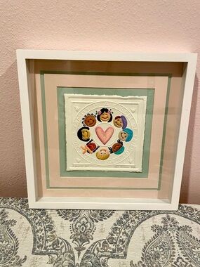 Jane Billman Signed AP-Artists Proof “A Family” Framed Embossed Children’s Decor